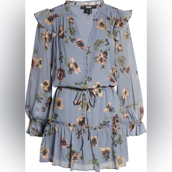 Paige Pomello Long Sleeve Silk Minidress Sz S NWT - Picture 2 of 9